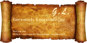 Gerresch Leonidász névjegykártya